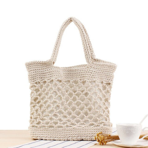 Natural Rattan Straw Handbag Simple Shoulder Bags