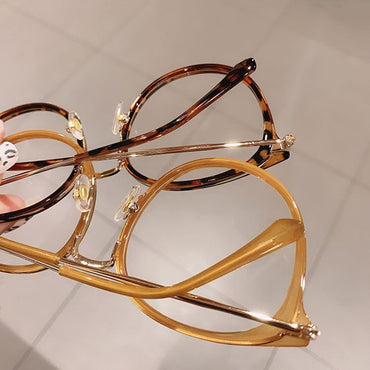 Fashion Round Women Glasses Frame Vintage Clear Lens Eyewear