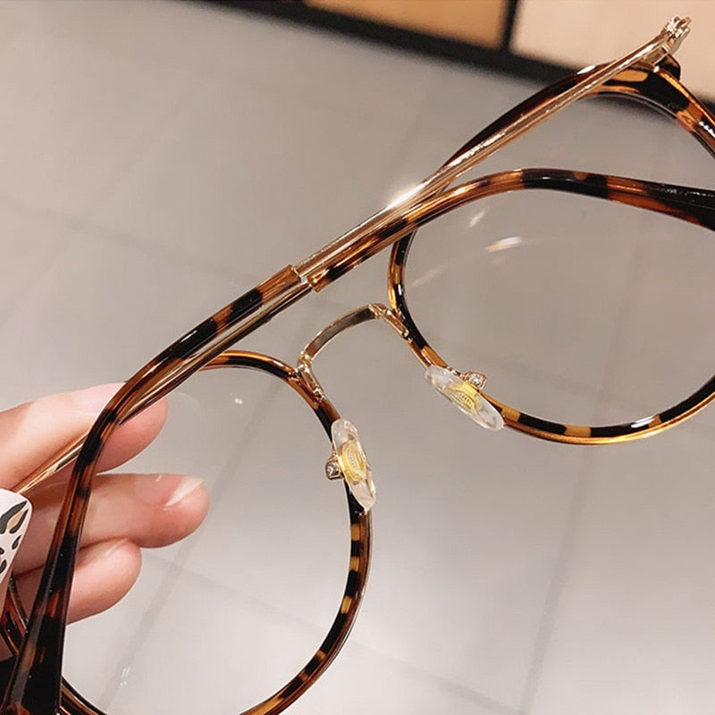 Fashion Round Women Glasses Frame Vintage Clear Lens Eyewear