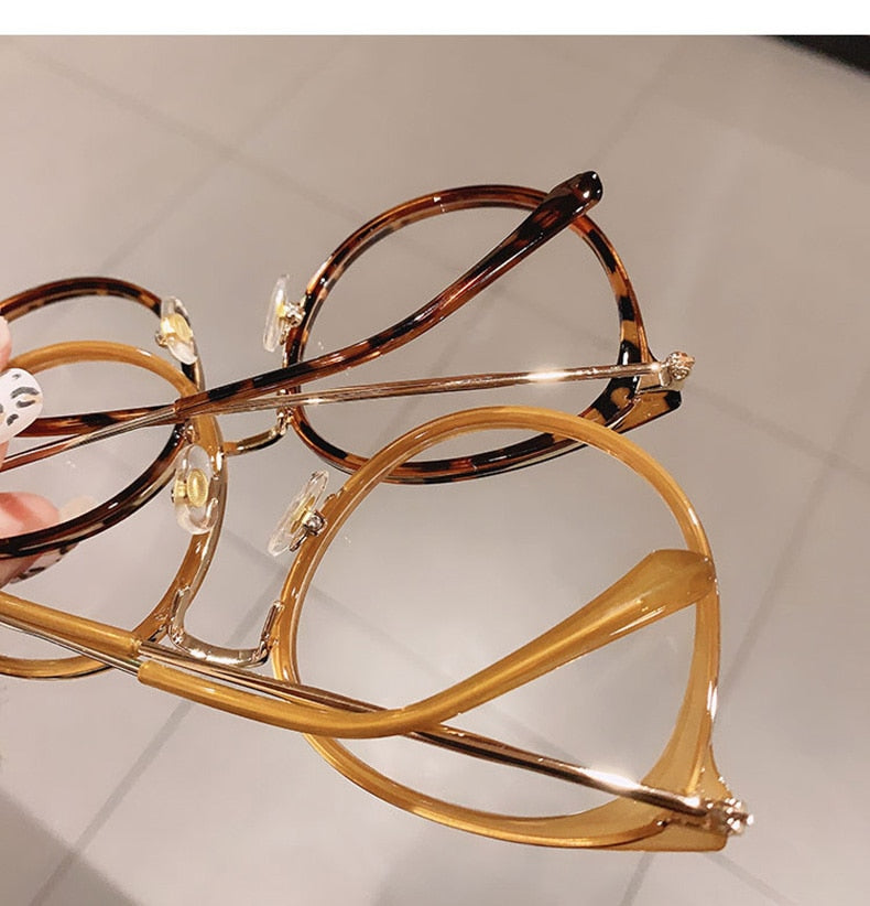 Fashion Round Women Glasses Frame Vintage Clear Lens Eyewear