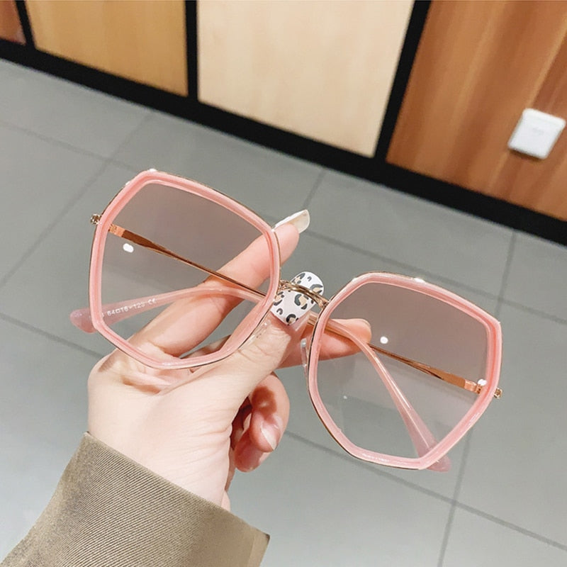 Fashion Polygon Gradient Women Sunglasses Vintage Irregular