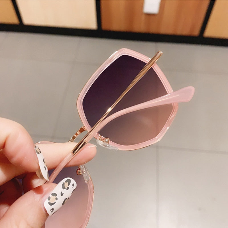 Fashion Polygon Gradient Women Sunglasses Vintage Irregular