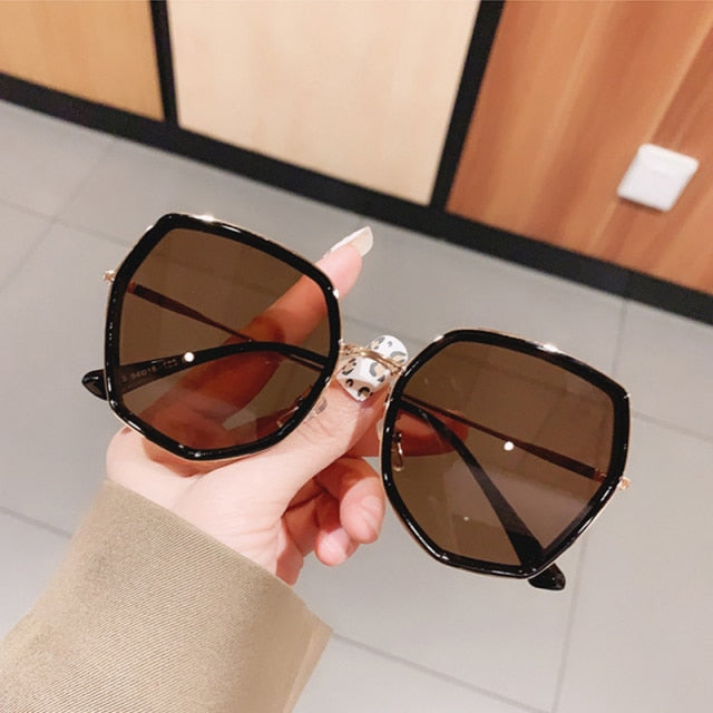 Fashion Polygon Gradient Women Sunglasses Vintage Irregular