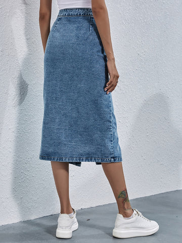 Streetwear Casual Pocket High Waist Straight Jeans