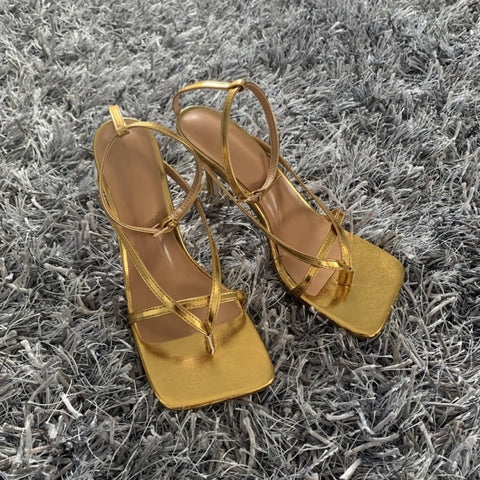 Ankle Strap Women Sandals Fashion Brand Thin High Heels Gladiator