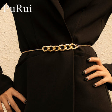 Metal Belts Minimalist Metal Chunky Chain Waist Strap