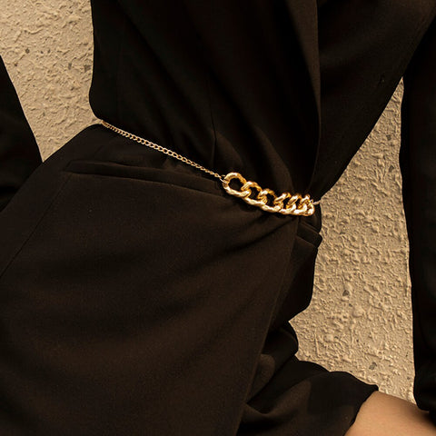 Metal Belts Minimalist Metal Chunky Chain Waist Strap