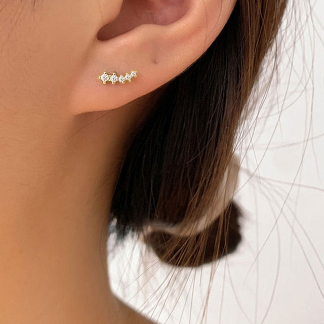 Simple Star Combination Stud Earrings