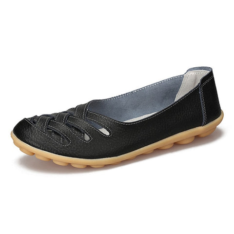 Genuine Leather Women's Shoes Flats Loafers Slip On