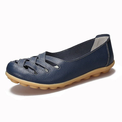 Genuine Leather Women's Shoes Flats Loafers Slip On