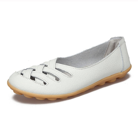 Genuine Leather Women's Shoes Flats Loafers Slip On