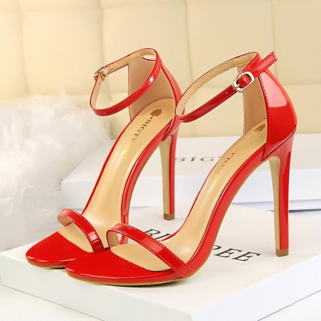 Women 10cm High Heels Flock Stripper Sandals Female Classic Pumps