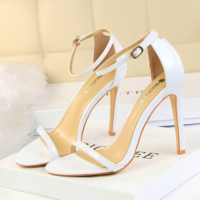 Women 10cm High Heels Flock Stripper Sandals Female Classic Pumps