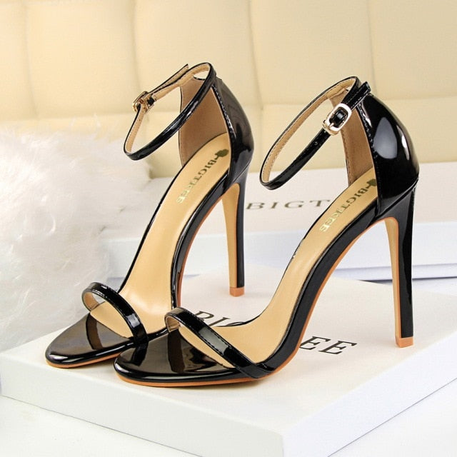 Women 10cm High Heels Flock Stripper Sandals Female Classic Pumps