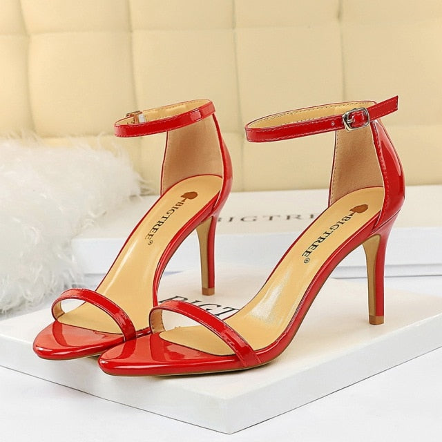 Women 10cm High Heels Flock Stripper Sandals Female Classic Pumps