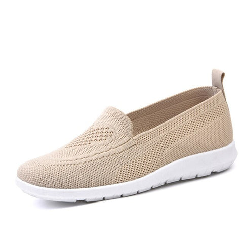 Knitting Breathable Women's Loafers Flat Ballet Light Vulcanized Sneakers