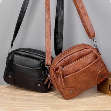 Vintage Shoulder Strap Bags Pu Leather Small Crossbody Handbag