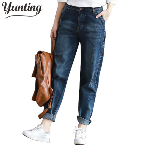 Boyfriend Jeans Harem Pants Trousers Casual Plus Size Loose Fit Vintage