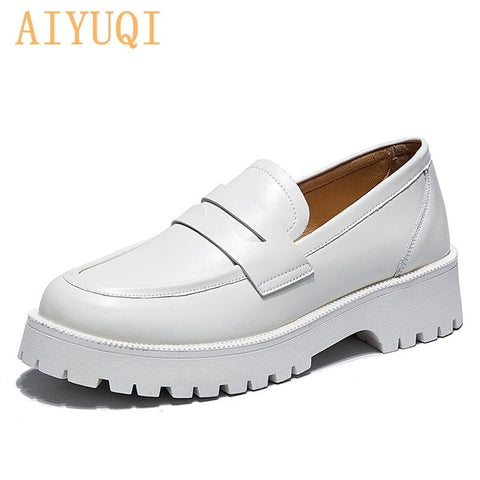 British Style New Thick-soled College Style Casual Loafers Genuine Leather Fashion