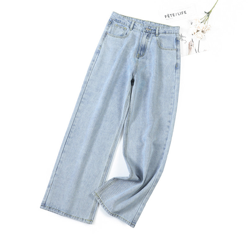 Loose Straight  jeans woman high waist denim pants