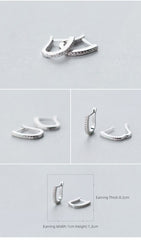 Silver U Style Shape Hoop Earrings for Women Fashion
