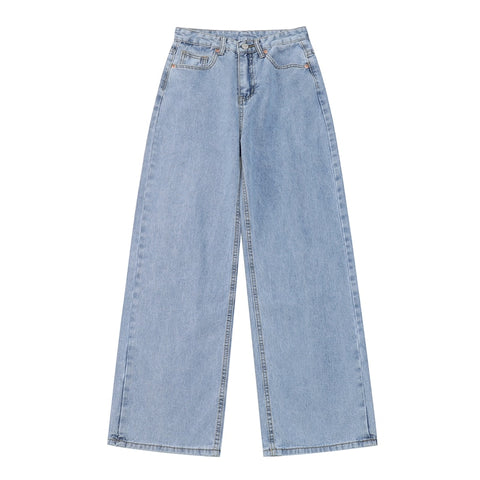 Jeans Wide Leg Casual Streetwear Femme High Waist Trouser Vintage Baggy