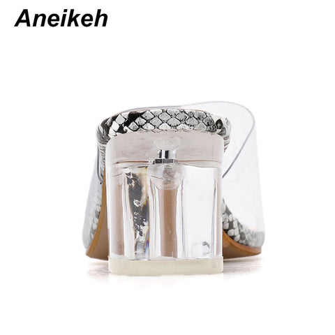 Summer PVC serpentine Sandals Fashion Women Heeled Peep Toe 5CM
