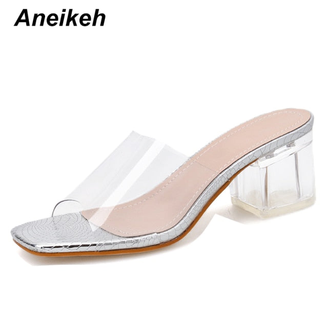 Summer PVC serpentine Sandals Fashion Women Heeled Peep Toe 5CM