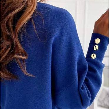Long Sleeve Knitted Sweater Women V-neck Jumper Sweaters