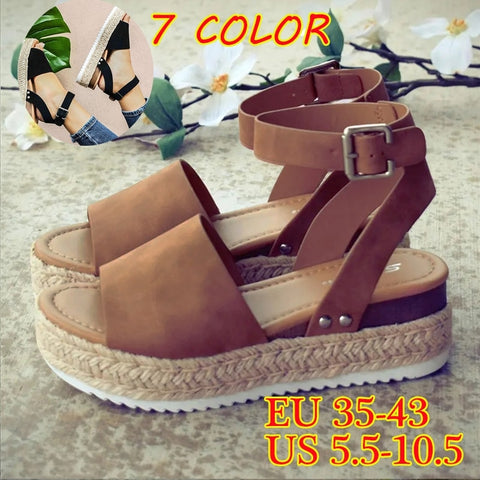 Women Wedges Platform Ladies Shoes Ladies Slip on Strap Cross