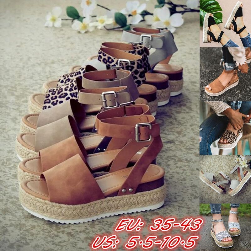 Women Wedges Platform Ladies Shoes Ladies Slip on Strap Cross