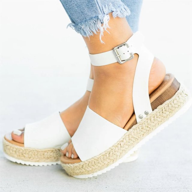 Women Wedges Platform Ladies Shoes Ladies Slip on Strap Cross