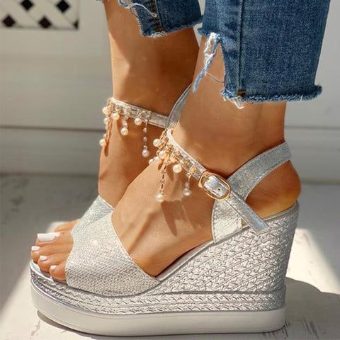 Wedge Sandals  Platform Sandals Buckle Strap Peep Toe Thick Bottom Casual Shoes