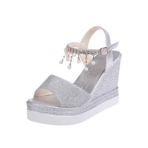 Wedge Sandals  Platform Sandals Buckle Strap Peep Toe Thick Bottom Casual Shoes