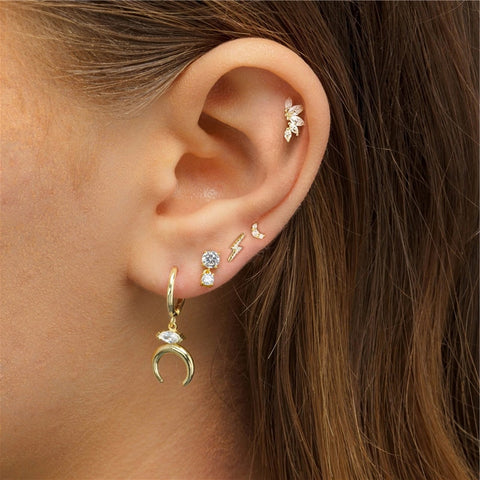 Stud earrings Crystal Zircon Piercing Jewelry