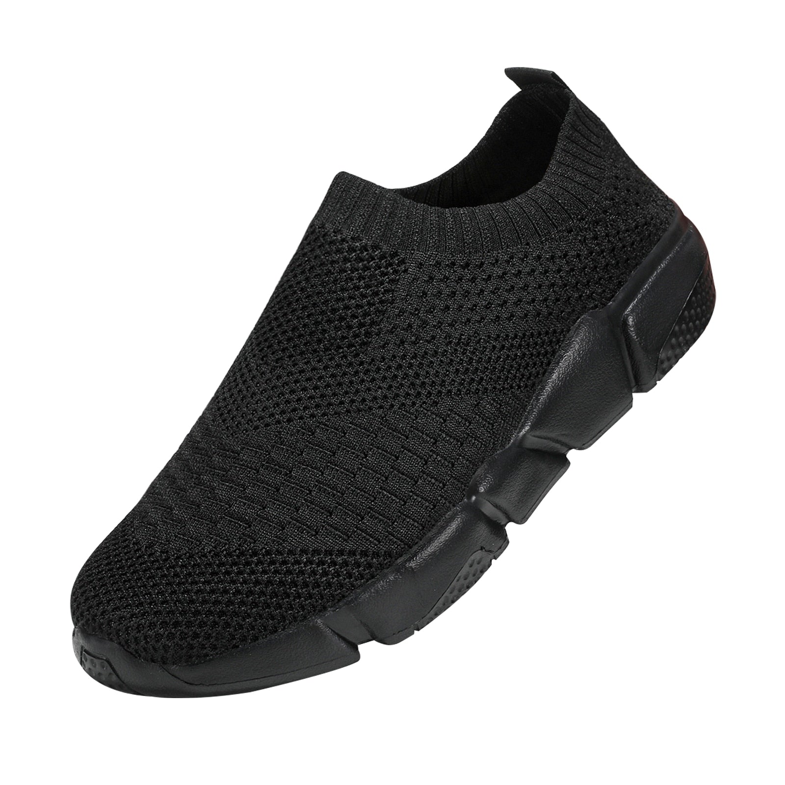 Women Flat Slip on Black Shoes Woman Lightweight Walking Sock Sneakers