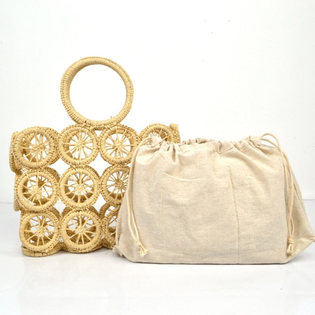 Fashion Rattan Hollow Straw Wicker Woven Handmade Handbags