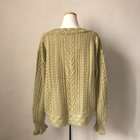 Knit Cardigans V-Neck Knit Tops Long Sleeve Flare Hollow Out Cardigan