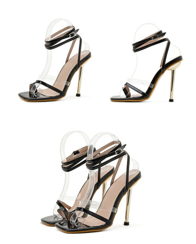 Elegant Dress Shoes Pinch Narrow Band Gladiator Sandals Heels