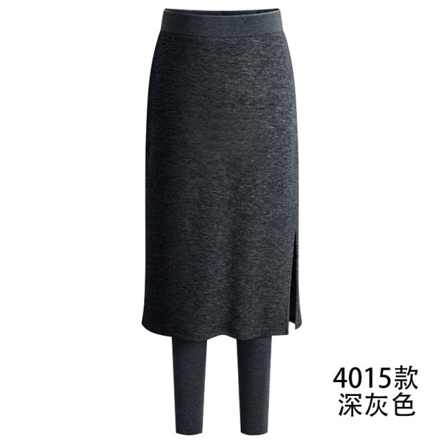 Fashion Slim-Fit Spring Plus Size Winter Warm Fleece Long Skirt