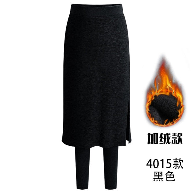 Fashion Slim-Fit Spring Plus Size Winter Warm Fleece Long Skirt