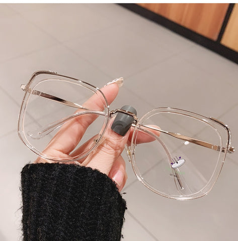 Oversized Square Women Glasses Frame Vintage Clear