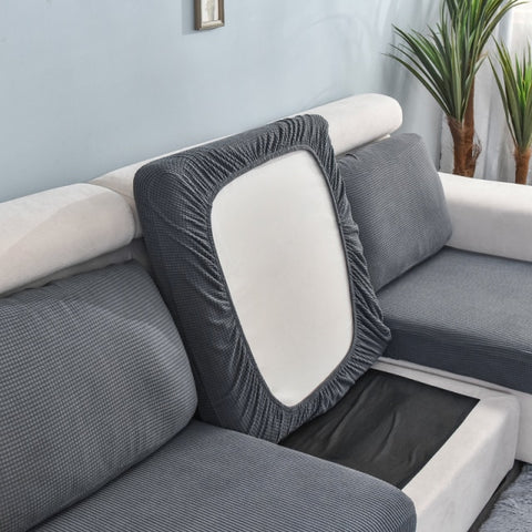 Sofa Seat Cushion Cover Furniture Protector Fleece Stretch Washable Removable Slipcover