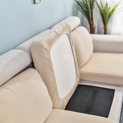 Sofa Seat Cushion Cover Furniture Protector Fleece Stretch Washable Removable Slipcover
