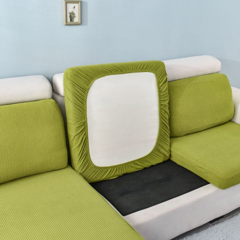 Sofa Seat Cushion Cover Furniture Protector Fleece Stretch Washable Removable Slipcover