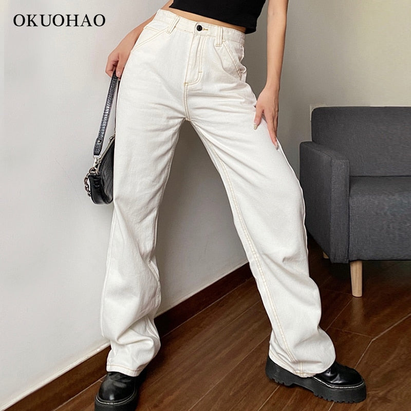 Fashion Jeans Cargo Pants Mom Baggy Jeans Denim Overalls Trousers ...