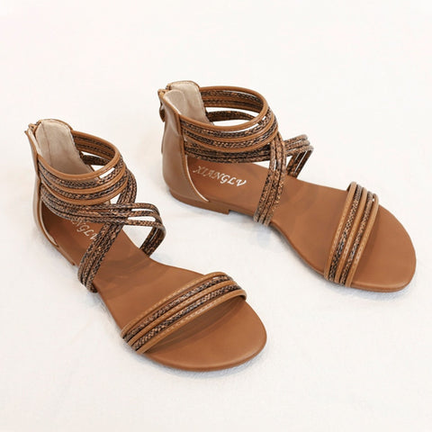 Wedge  Roman Casual Flat  Strappy Ankle Platform Sandals