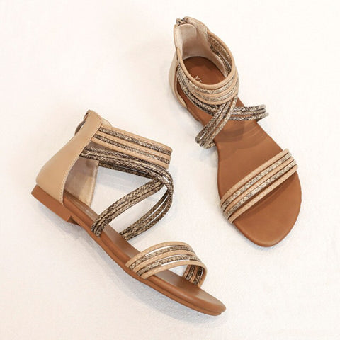 Wedge  Roman Casual Flat  Strappy Ankle Platform Sandals