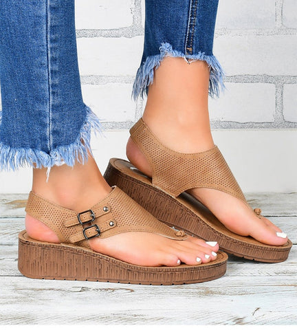 Heels Platform Wedges Sandalias Mujer Casual Flip Flops