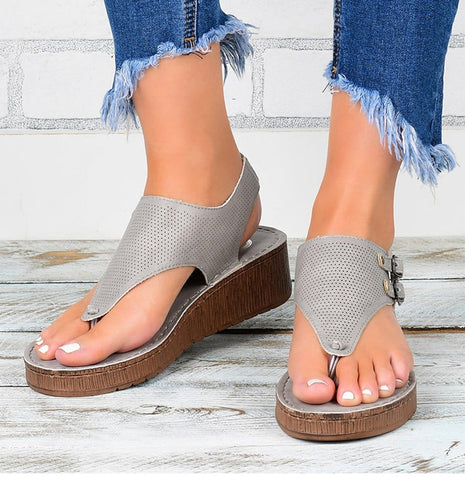 Heels Platform Wedges Sandalias Mujer Casual Flip Flops